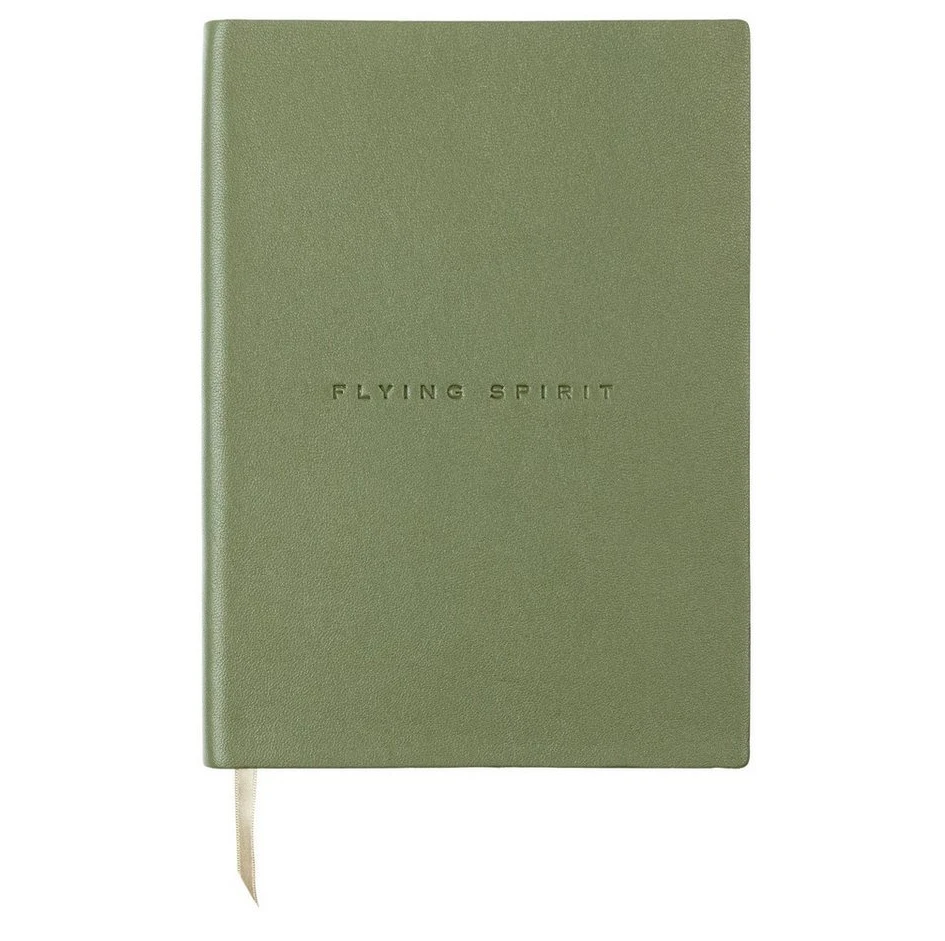 Clairefontaine Flying Spirit Notizbuch A5, Ledereinband, 90 Blatt, 90g, Khaki